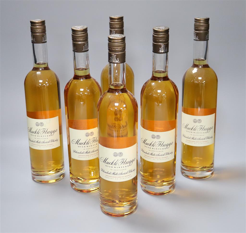 Six bottles of Muckle Flugga blended malt Scotch whisky